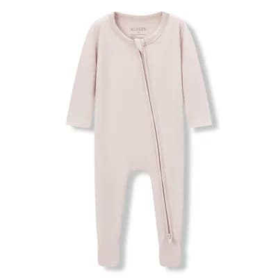 Luxe Solid Zipper Footed Romper
