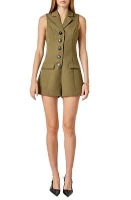 Single Breasted Vest Romper