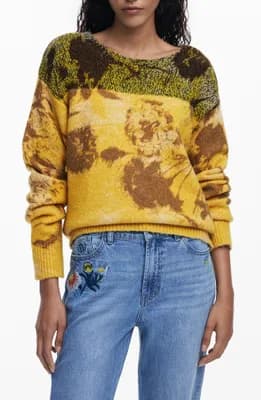 Abstract Floral Sweater