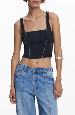 Exposed Seam Crop Tank