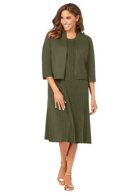 2-Piece Sweater Jacket Dress