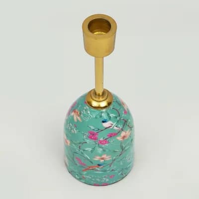 Aqua Flora Tapered Candleholders