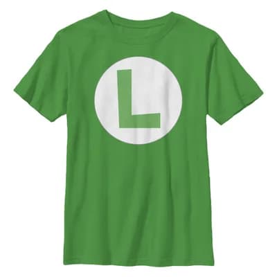 Boy's Nintendo Luigi Circle Icon Graphic T-Shirt