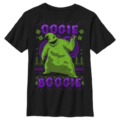 Boy's The Nightmare Before Christmas Oogie Boogie Ugly Sweater Graphic T-Shirt