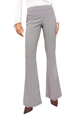 Houndstooth Flare Pull-On Pants