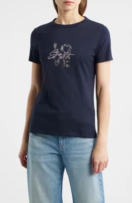 Logo Embroidered Cotton Graphic T-Shirt