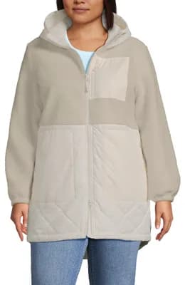 High Pile Quilted Mixed Media Parka