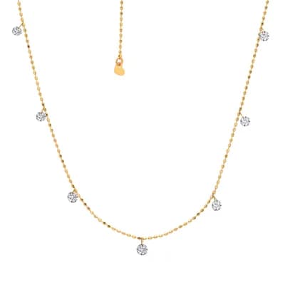 Tiny Floating Necklace in Yellow