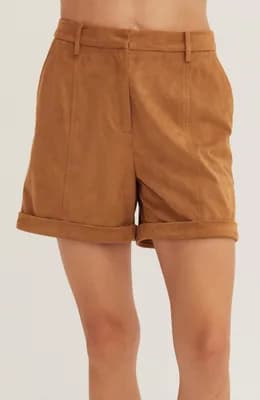 Suede Cuffed Shorts