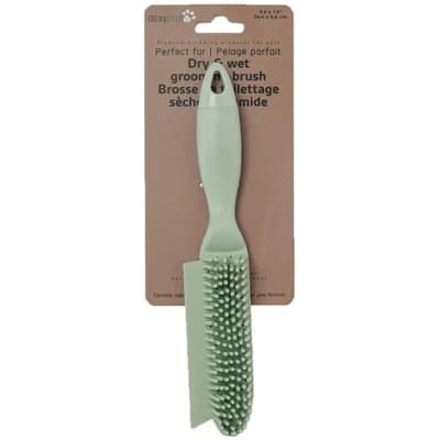 Pet Dry & Wet Grooming Brush, Sage Green, Dog & Cat Grooming Tool