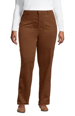 Plus Size Corduroy High Rise Rail Straight Leg Pants