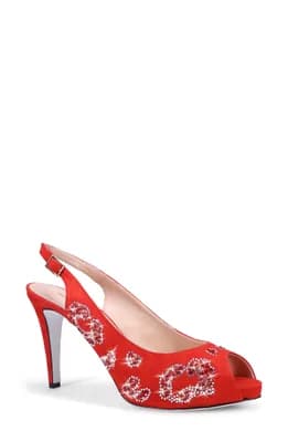 x The Devil Wears Prada Slingback Peep Toe Pump