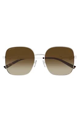 58mm Gradient Rectangular Sunglasses