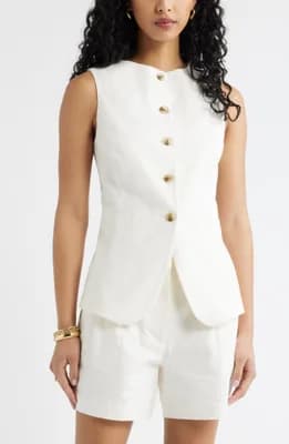 Linen Blend Vest