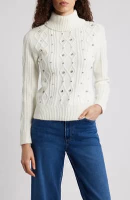 Embellished Cable Stitch Sweater