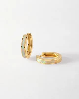Opal Huggie Earrings