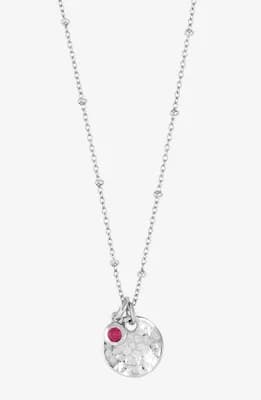 Hammered Disc & Ruby Array Necklace
