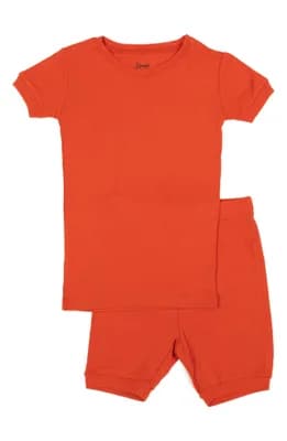 Solid 2-Piece Cotton Shorts Pajamas