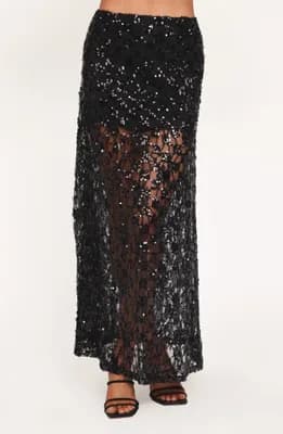 Yonder Sequin Lace Maxi Skirt