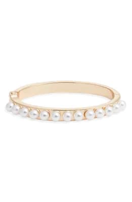 Faux Pearl Orb Bangle