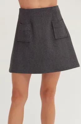 Wool Blend Mini Skirt