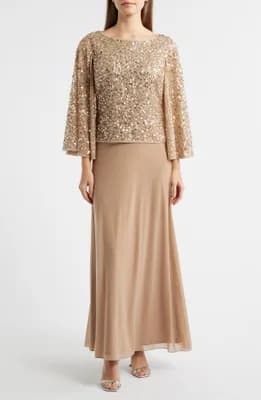 Beaded Chiffon Gown
