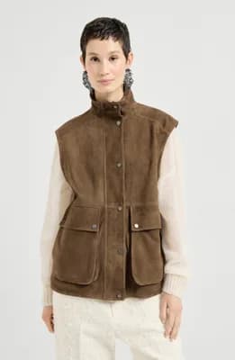 Couture suede vest