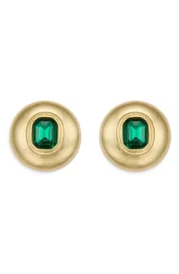 Crystal Button Stud Earrings