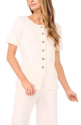 Gail Longline Split Hem Button-Up Shirt