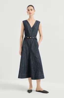 Twill flared dress