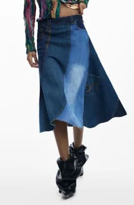 Patchwork A-Line Skirt
