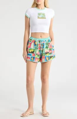 Essentials Print Cover-Up Shorts
