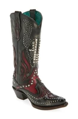 Embroidered Overlay Western Boot