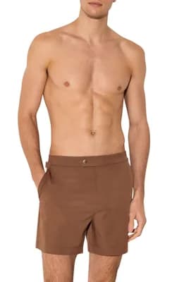 Sun Solid Side Adjuster Swim Trunks