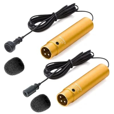 LV-6 Pro Grade Omnidirectional and Cardioid XLR Lavalier Condenser Microphone Set