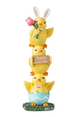 Easter Resin Stackable Chickens Table Decor