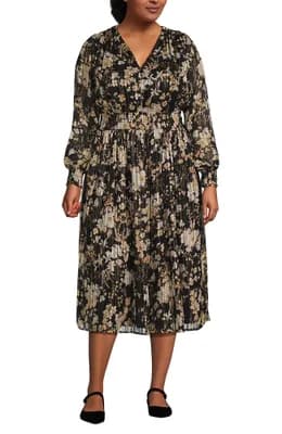 Plus Size Lurex Shadow Stripe Midi Dress