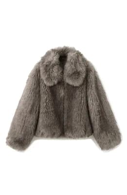Faux Fur Front Zip Jacket