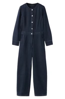 Long Sleeve Denim Jumpsuit