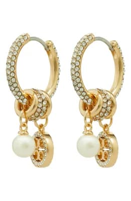 Icon Pavé Hoop Charm Earrings