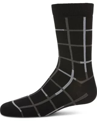 Windowpane Plaid Crew Sock