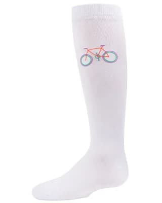 Embroidered Bicycle Knee-High Socks