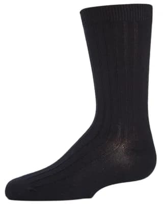 Essential Ribbed Mercerized Crew Socks