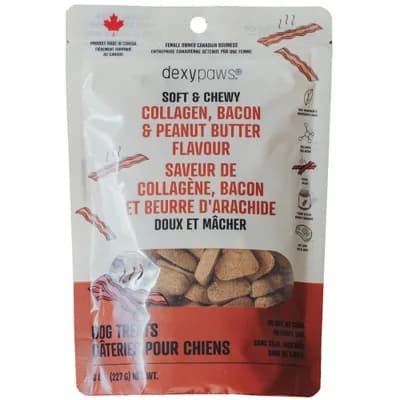 Soft & Chewy, Collagen, Bacon & Peanut Butter, 8oz, Dog Treats