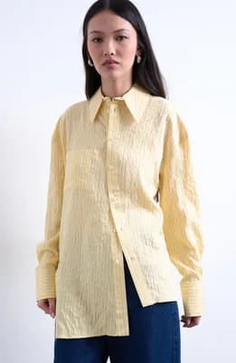 Asymmetric Placket Button-Up Shirt