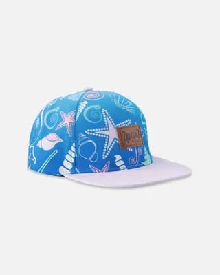 Flat Brim Shell Print Cap
