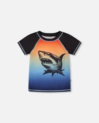Short Sleeve Shark Gradient Rashguard