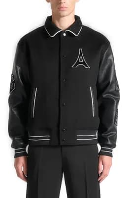Oscar Mona Lisa Wool Blend Varsity Jacket