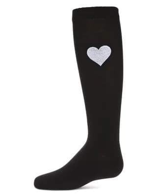 Fuzzy Heart Knee High Socks