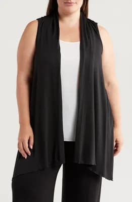 Open Front Sidetail Stretch Vest
